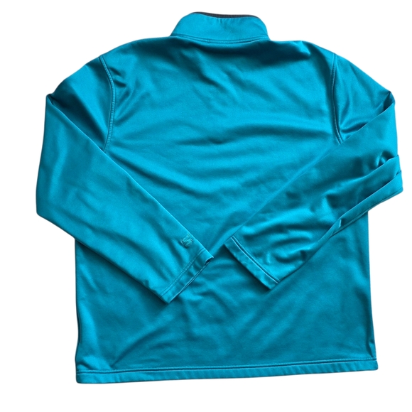 Starter Large Teal Blue Quarter Zip Pullover Fleece - Picture 3 of 7